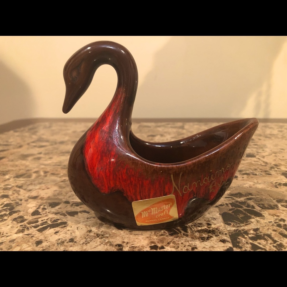 Vintage  1 Piece McMaster Craft Pottery Canada Swan